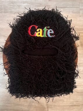 CAFE STREETWEAR BLACK FUZZY SKI MASK BALACLAVA ✨